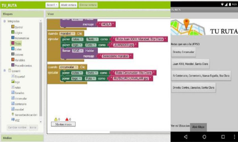 Figure 5. View of the main menu in the mobile application.